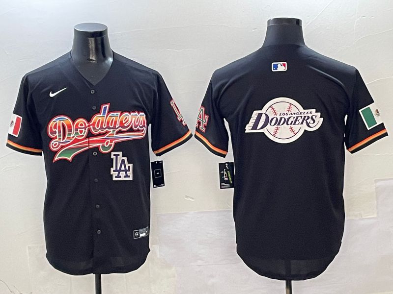 Men Los Angeles Dodgers Blank Black rainbow Nike 2025 MLB Jersey style 30